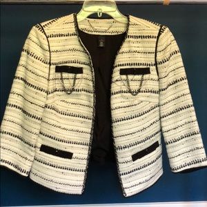Black and white blazer